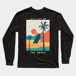 Retro palm summer  beach Long Sleeve T-Shirt